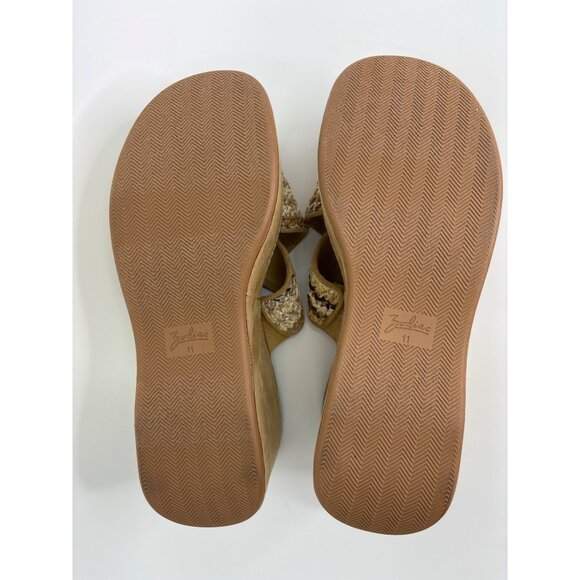 Zodiac Nessa Boho Criss Cross Woven Band Platform Wedge Sandal Tan 11 NWOB - Picture 6 of 7